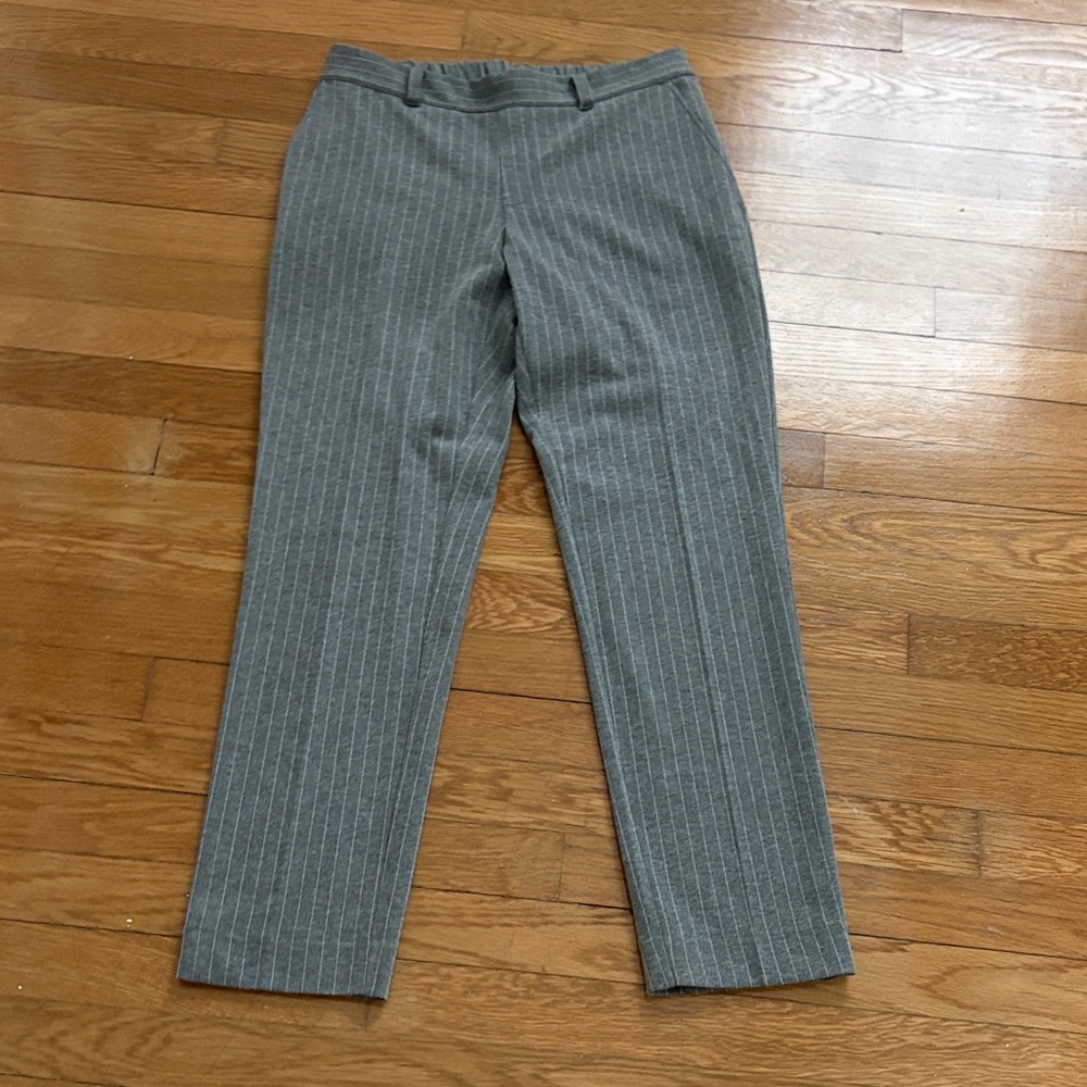 Banana Republic Gray Pinstripe Pants Size 4 Elastic Waist